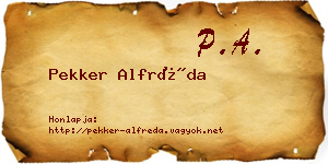 Pekker Alfréda névjegykártya